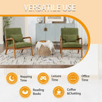 Fauteuil simple en bois avec revêtement en velours/cuir, style Mid-Century Modern, pour salon