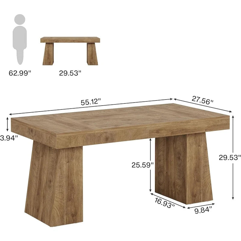 Bureau de direction moderne en bois brun pour bureau à domicile