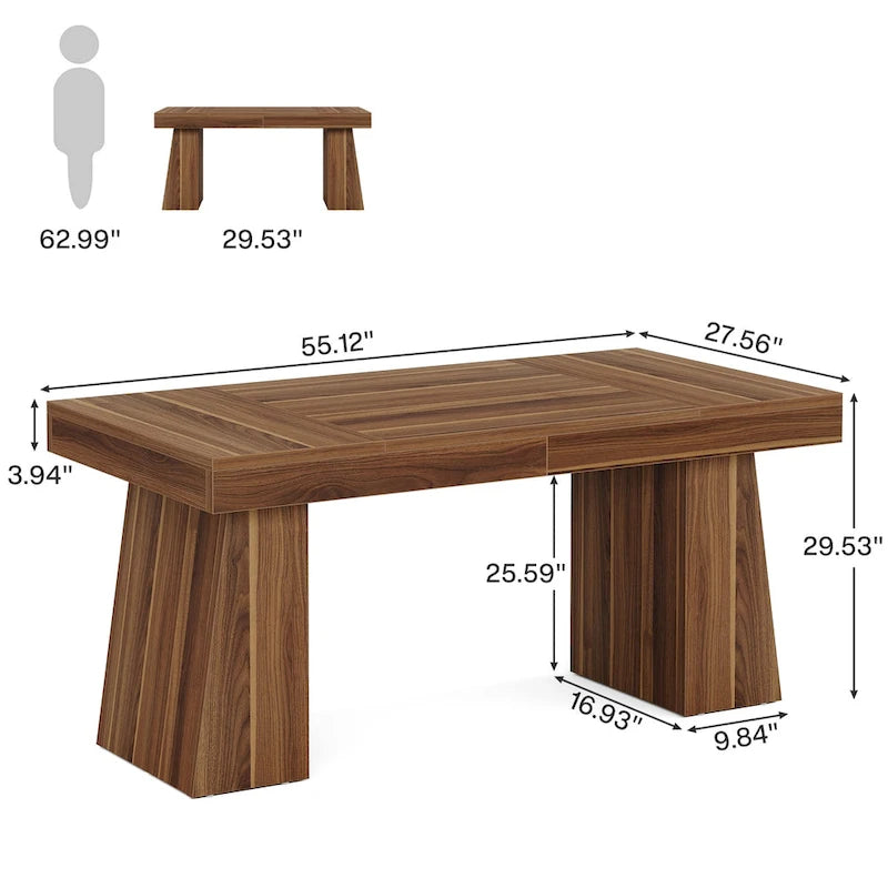 Bureau de direction moderne en bois brun pour bureau à domicile