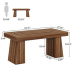 Bureau de direction moderne en bois brun pour bureau à domicile