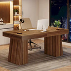Bureau de direction moderne en bois brun pour bureau à domicile