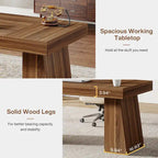 Bureau de direction moderne en bois brun pour bureau à domicile