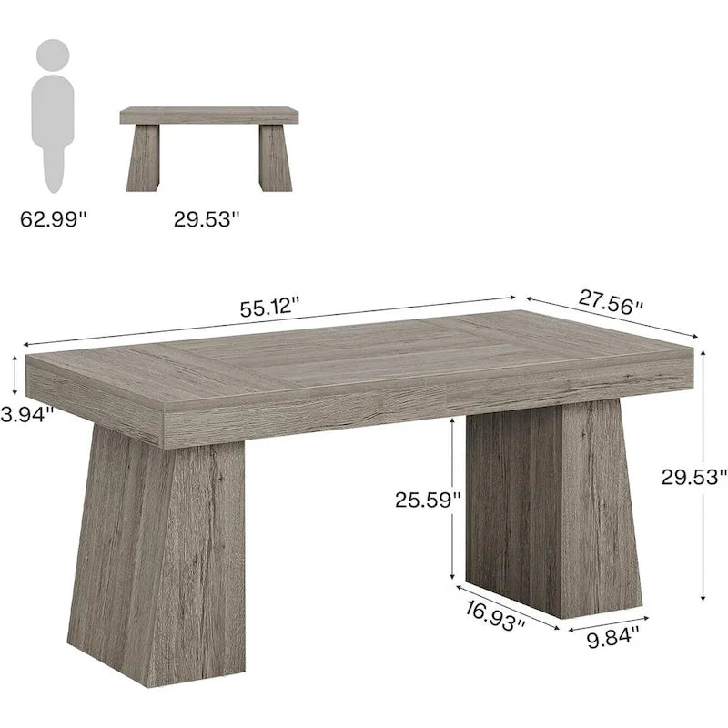 Bureau de direction moderne en bois brun pour bureau à domicile