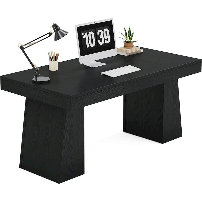 Bureau de direction moderne en bois brun pour bureau à domicile