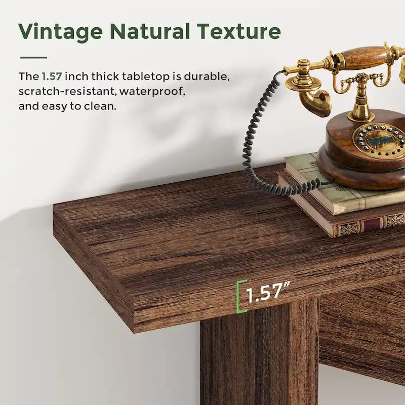 Console de 70,86 pouces de large, table d'entrée avec lumière LED à détecteur de mouvement, table de canapé étroite